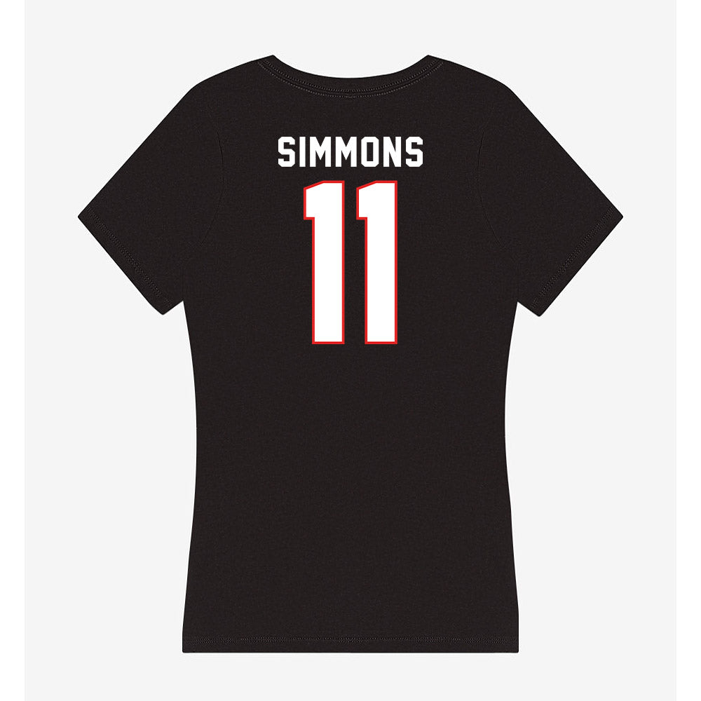 Texas Tech - NCAA Football : Malcolm Simmons - Women's V-Neck T-Shirt-1