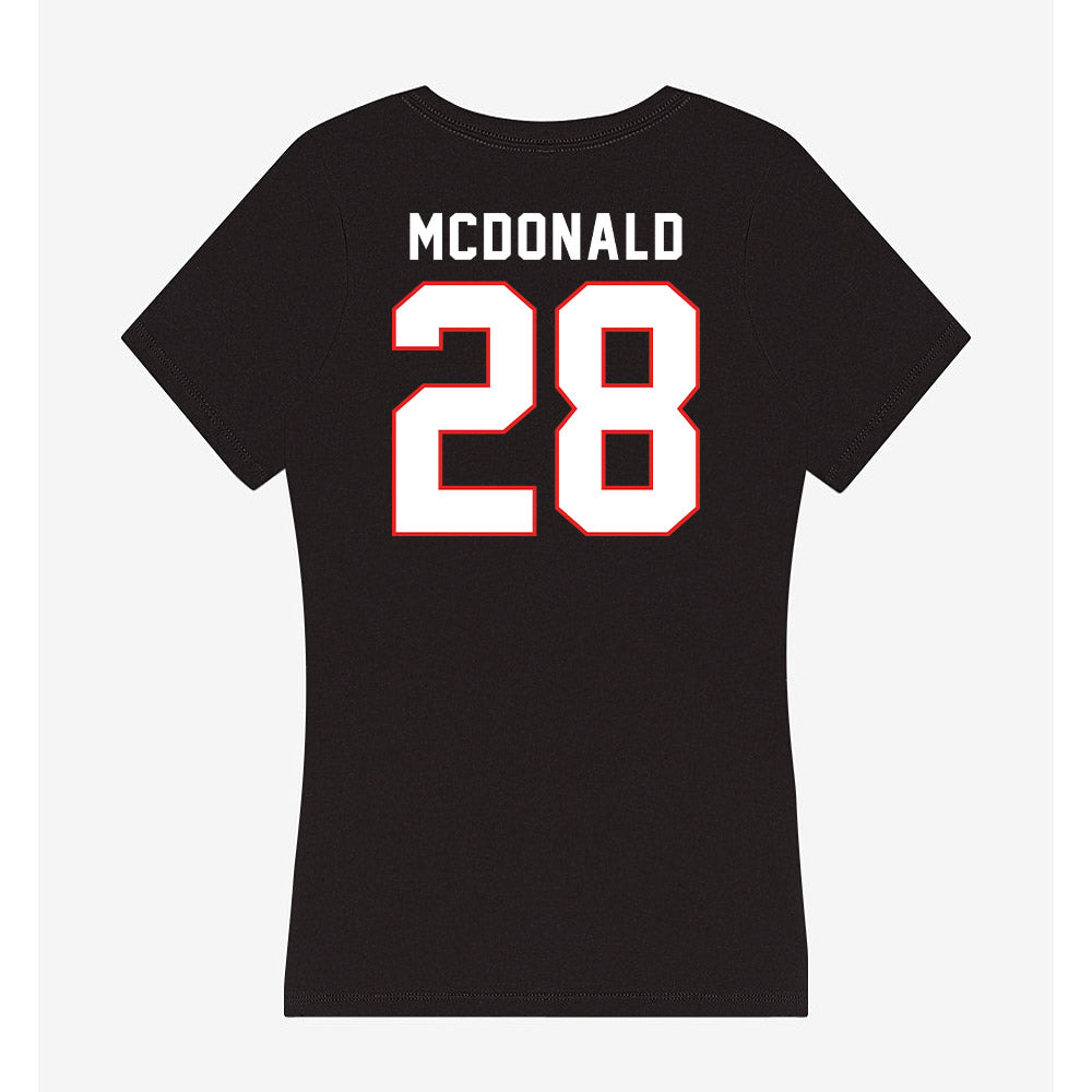 Texas Tech - NCAA Football : Bray Mcdonald - Women's V-Neck T-Shirt-1