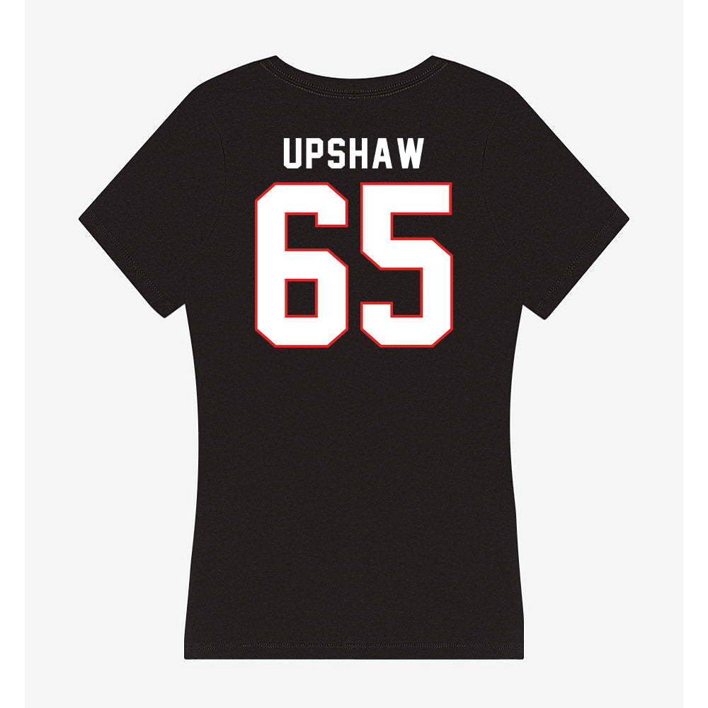 Texas Tech - NCAA Football : Danthis Upshaw - Women's V-Neck T-Shirt-1