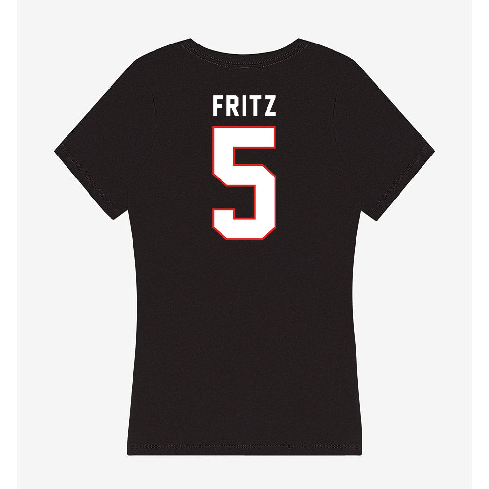 Texas Tech - NCAA Women's Basketball : Denae Fritz - Women's V-Neck T-Shirt-1
