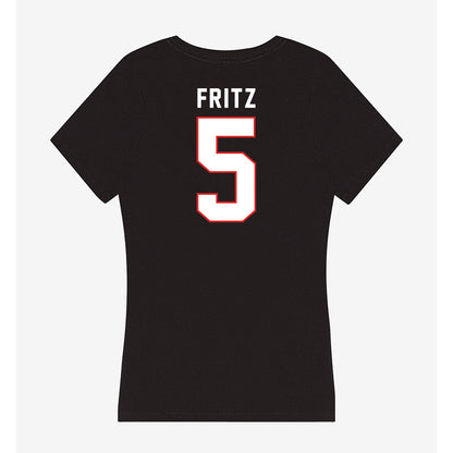Texas Tech - NCAA Women's Basketball : Denae Fritz - Women's V-Neck T-Shirt-1