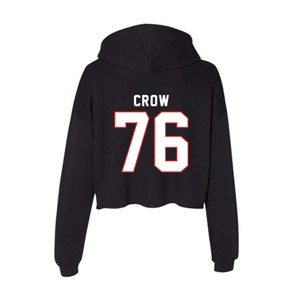 Texas Tech - NCAA Football : Jacob Crow - Women's Crop Fleece Hoodie-1