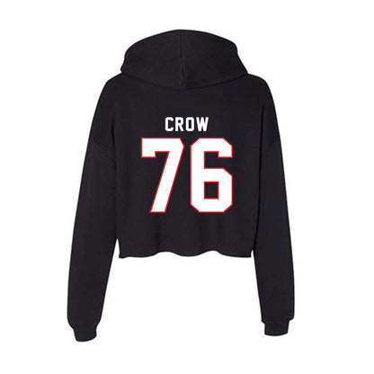 Texas Tech - NCAA Football : Jacob Crow - Women's Crop Fleece Hoodie-1