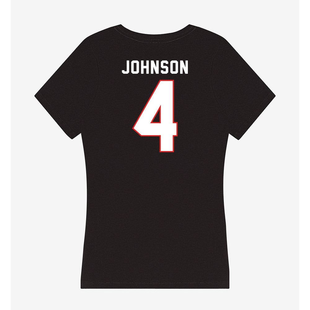 Texas Tech - NCAA Football : Kenny Johnson - Women's V-Neck T-Shirt-1