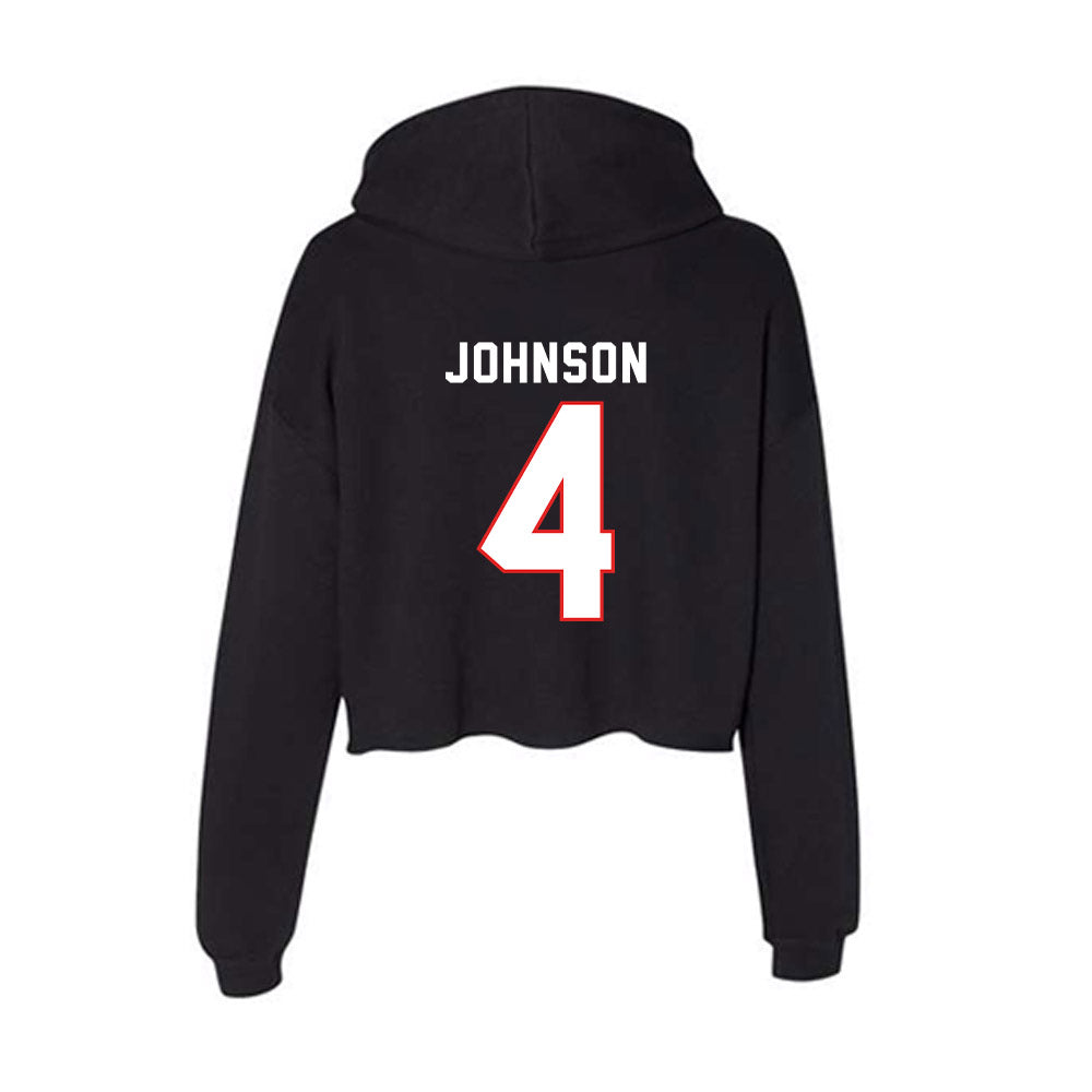 Texas Tech - NCAA Football : Kenny Johnson - Women's Crop Fleece Hoodie-1