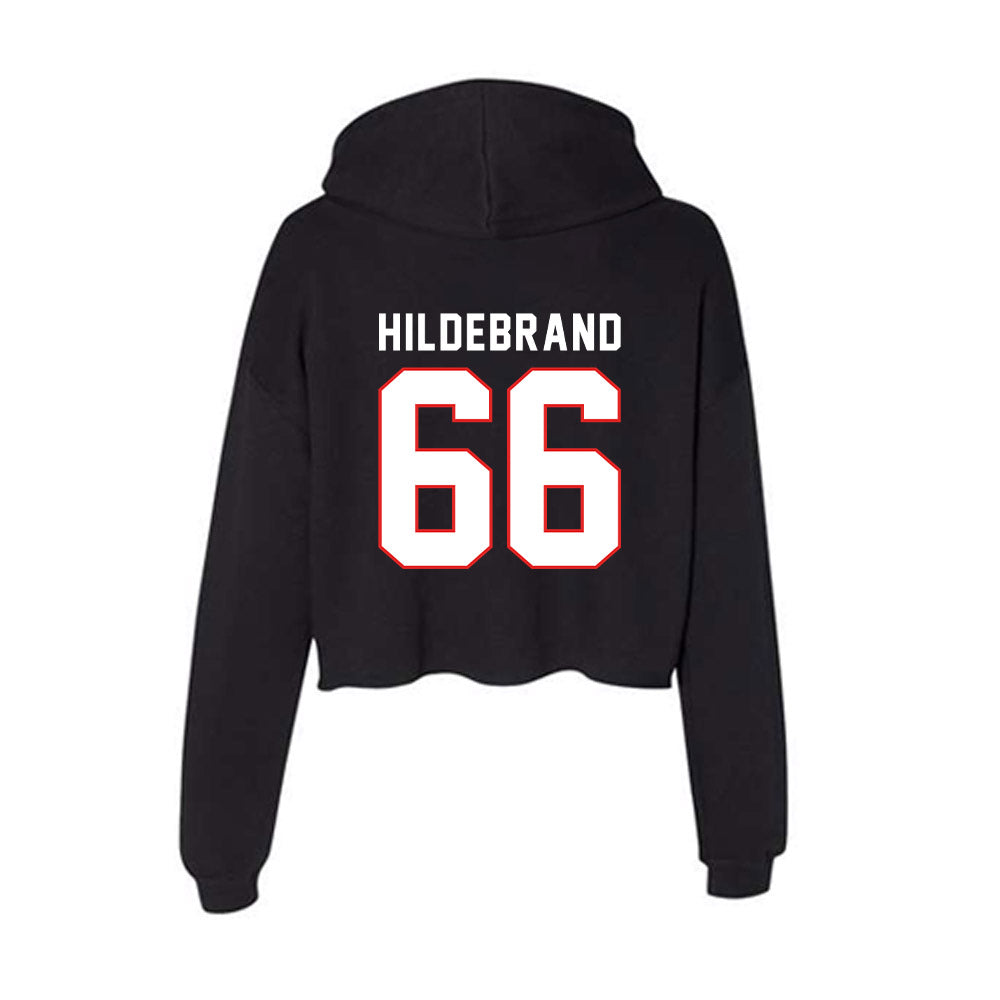 Texas Tech - NCAA Football : Jackson Hildebrand - Women's Crop Fleece Hoodie-1