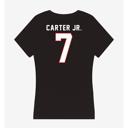 Texas Tech - NCAA Football : Terrance Carter Jr. - Women's V-Neck T-Shirt-1