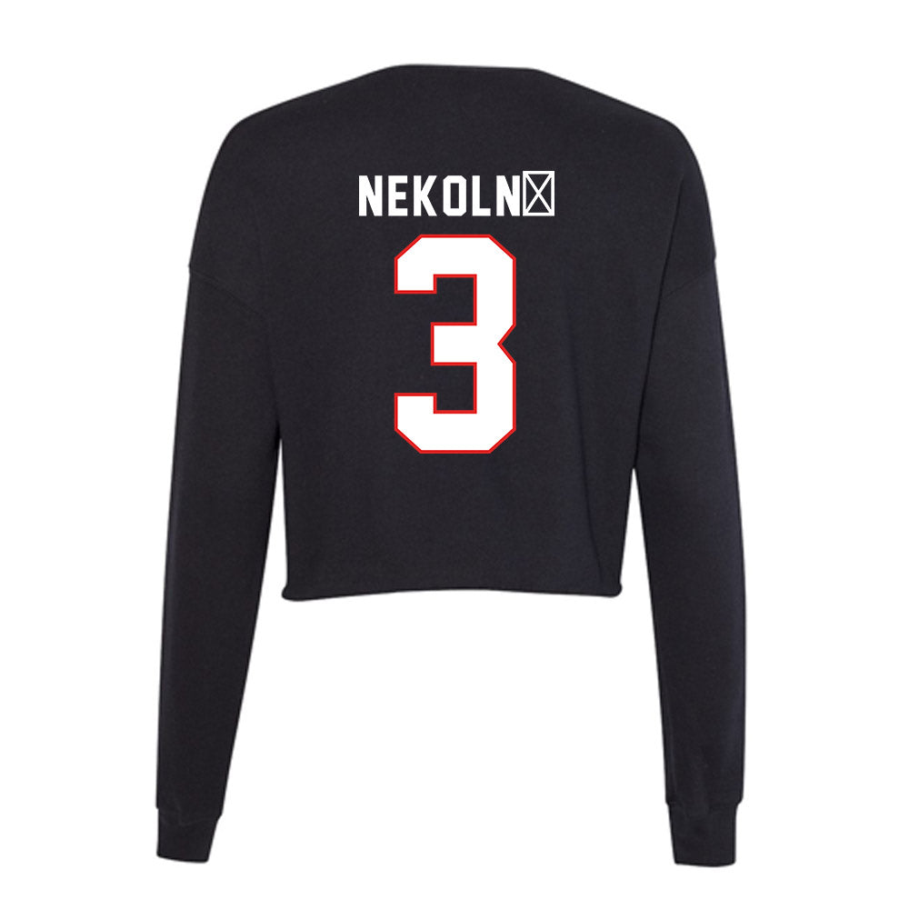 Texas Tech - NCAA Women's Basketball : Julie Nekoln� - Women's Cropped Crew Fleece-1