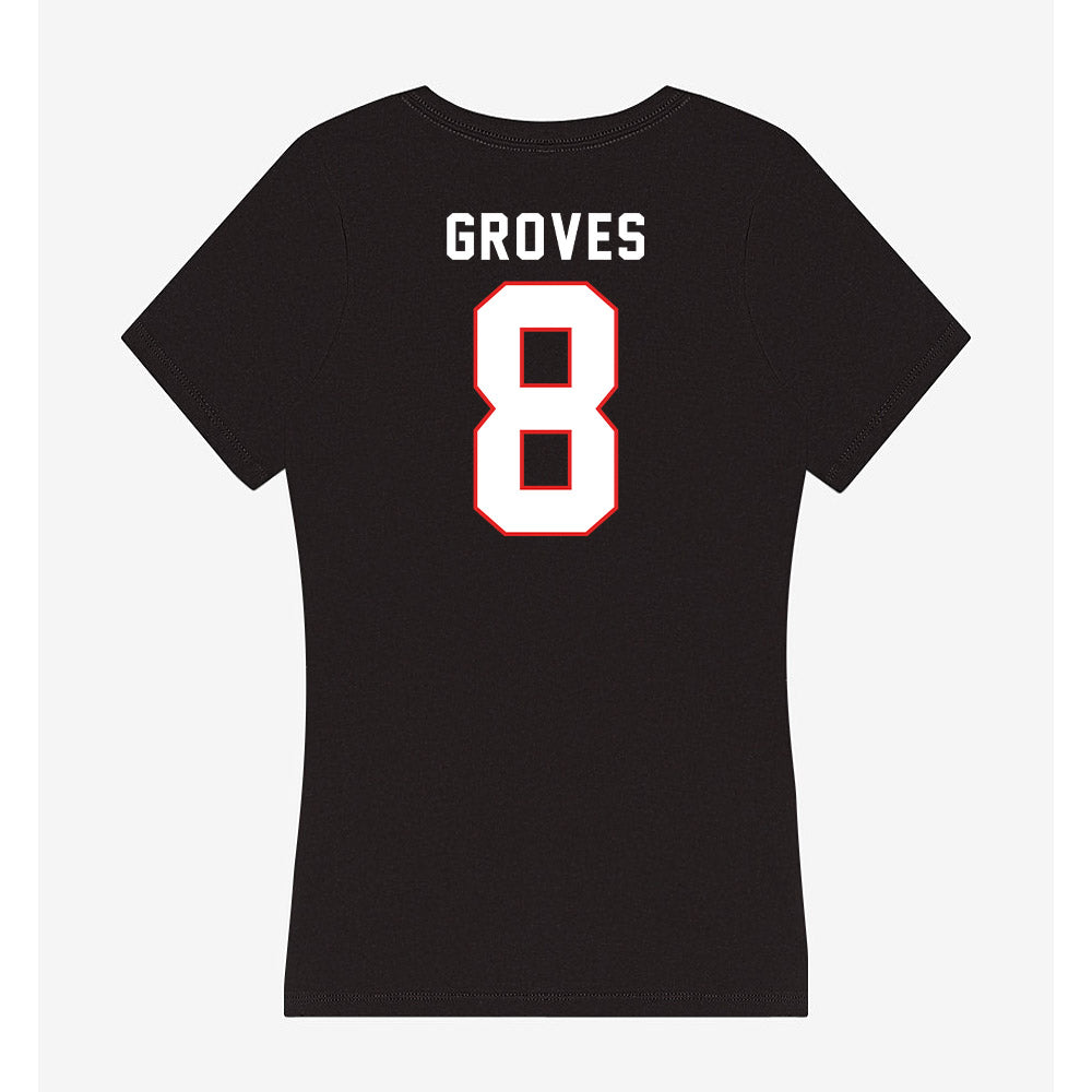 Texas Tech - NCAA Men's Basketball : Nolan Groves - Women's V-Neck T-Shirt-1
