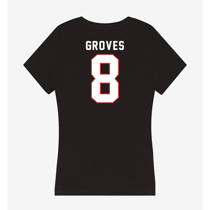 Texas Tech - NCAA Men's Basketball : Nolan Groves - Women's V-Neck T-Shirt-1