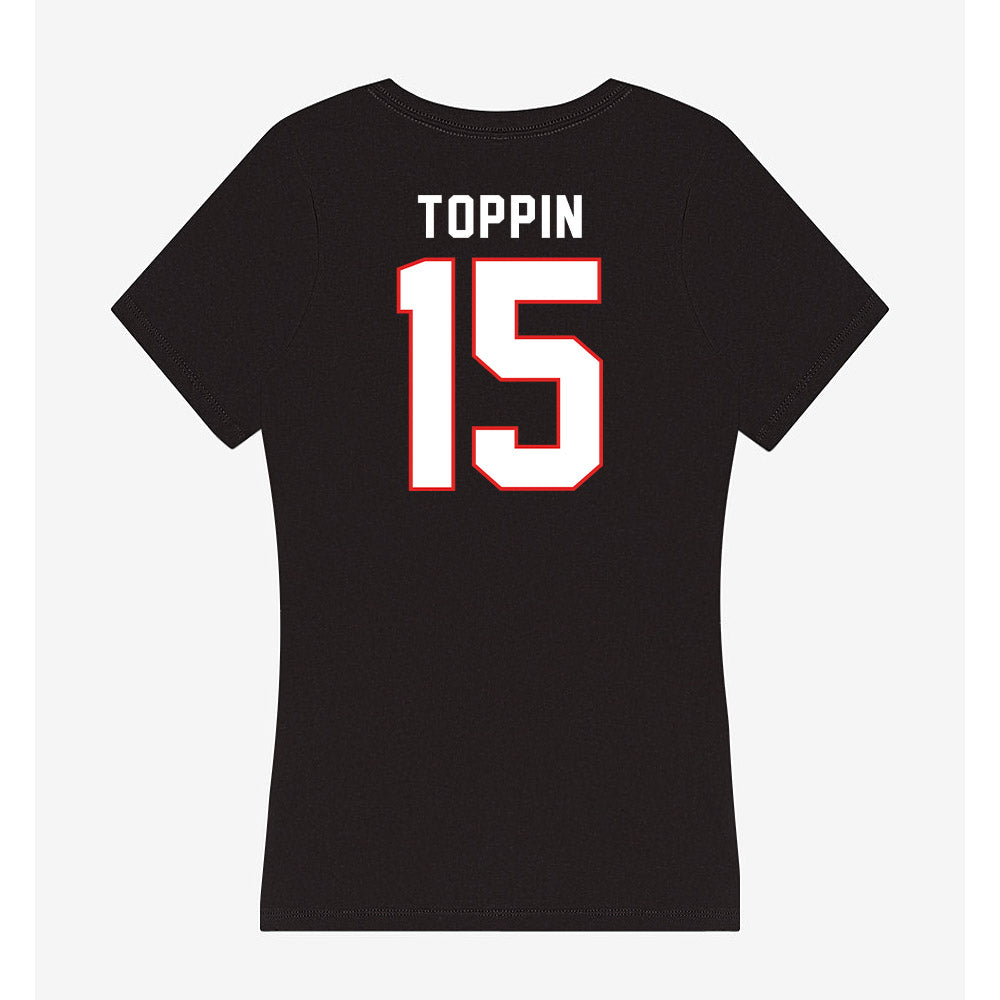 Texas Tech - NCAA Men's Basketball : JT Toppin - Women's V-Neck T-Shirt-1