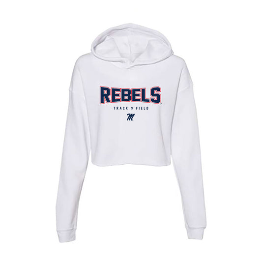 Ole Miss - NCAA Men's Track & Field : Abe Swathwood - Women's Crop Fleece Hooded Sweatshirt-0