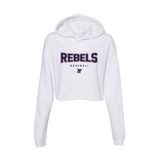 Ole Miss - NCAA Baseball : Dominic Decker - Women's Crop Fleece Hooded Sweatshirt-0