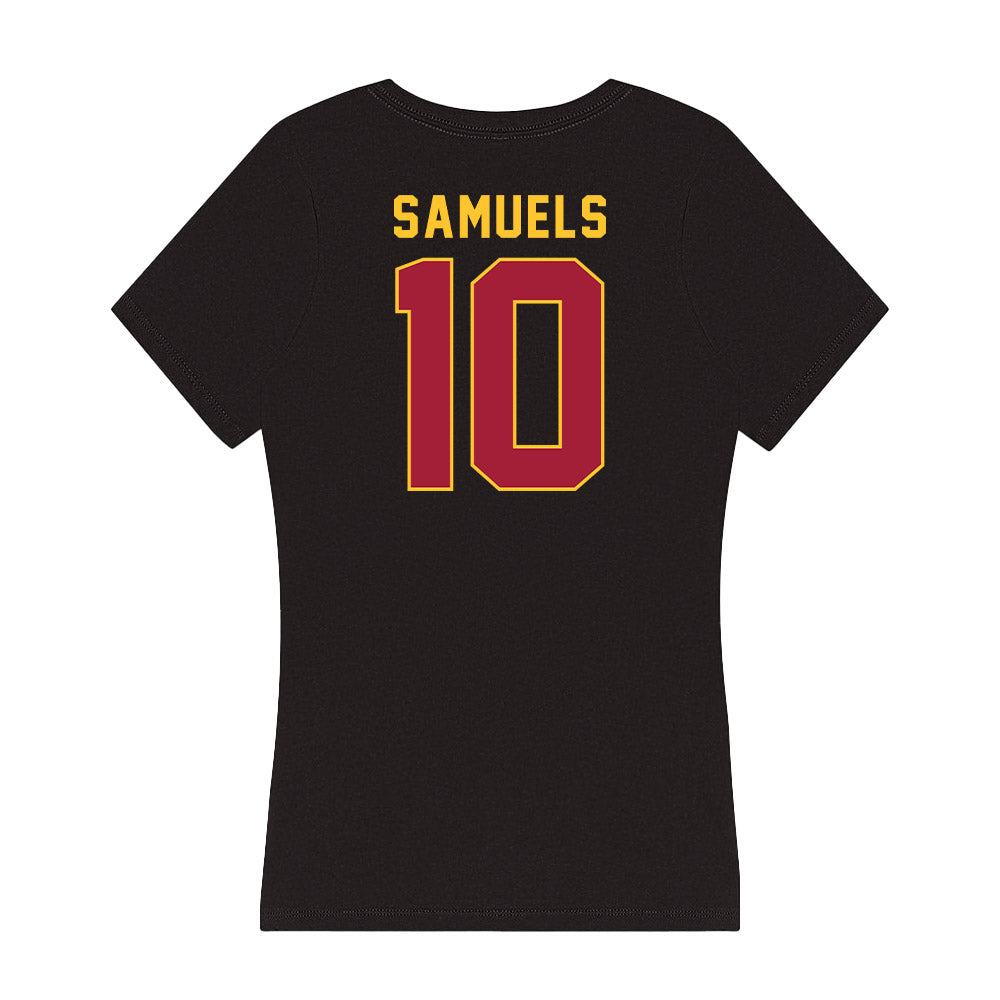 USC - NCAA Women's Basketball : Malia Samuels - Women's V-Neck T-Shirt-1