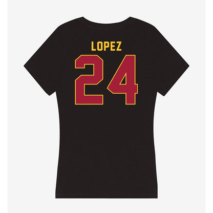 USC - NCAA Baseball : Augie Lopez - Women's V-Neck T-Shirt-1
