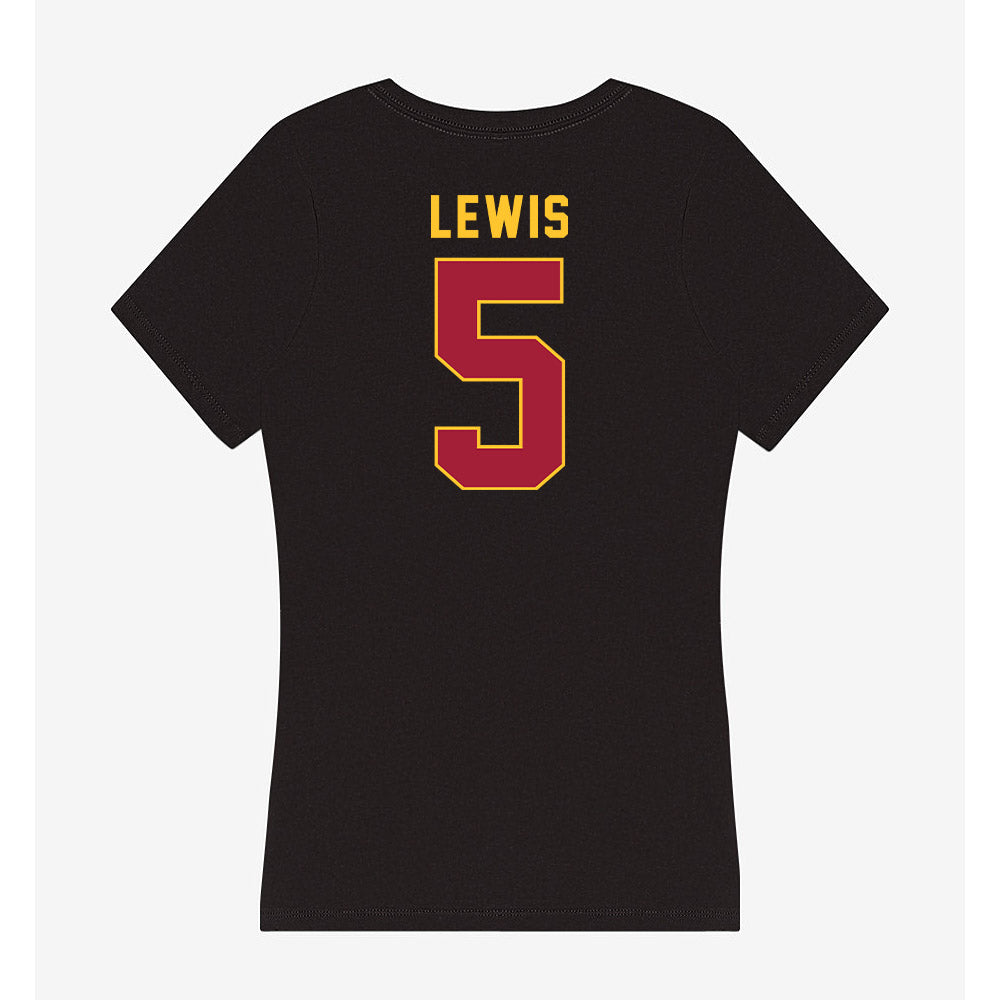 USC - NCAA Men's Basketball : KJ Lewis - Women's V-Neck T-Shirt-1