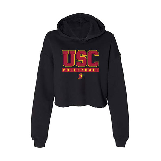 USC - NCAA Women's Volleyball : Elena Baic - Women's Crop Fleece Hooded Sweatshirt-0