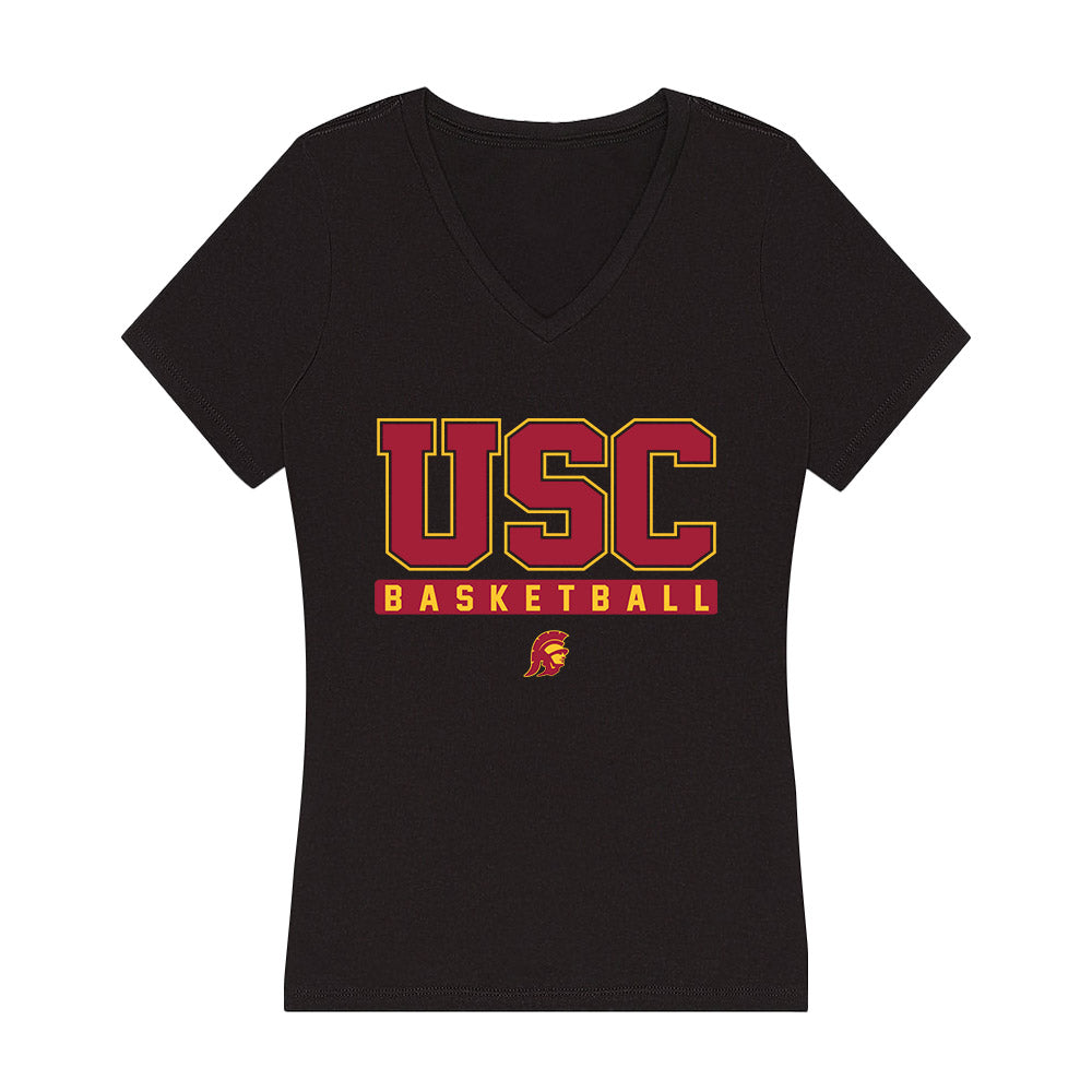 USC - NCAA Women's Basketball : Malia Samuels - Women's V-Neck T-Shirt-0