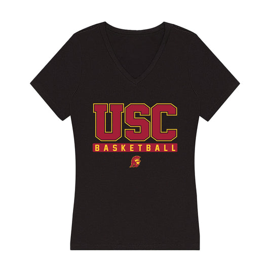 USC - NCAA Women's Basketball : Malia Samuels - Women's V-Neck T-Shirt-0