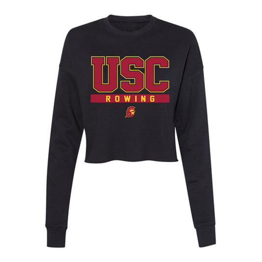 USC - NCAA Women's Rowing : Auggie Mullin - Women's Cropped Crew Fleece-0