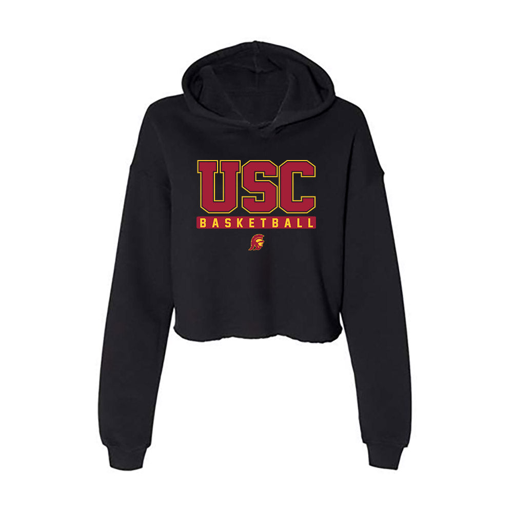 USC - NCAA Women's Basketball : Dayana Mendes - Women's Crop Fleece Hooded Sweatshirt-0