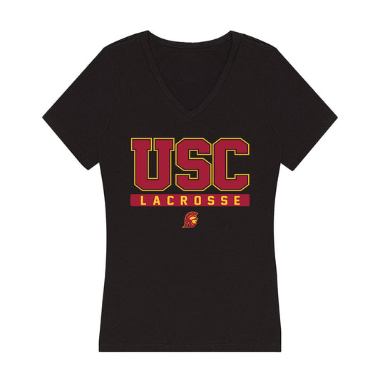 USC - NCAA Women's Lacrosse : Haley Newton - Women's V-Neck T-Shirt-0