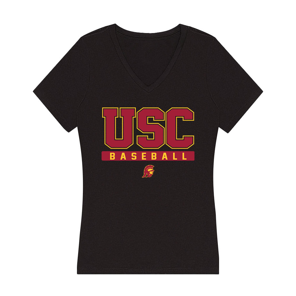 USC - NCAA Baseball : Michael Ebner - Women's V-Neck T-Shirt-0