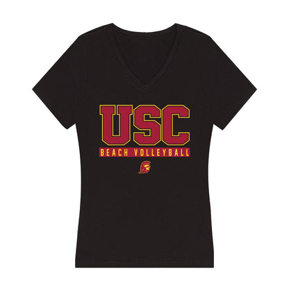USC - NCAA Beach Volleyball : Bella Satterwhite - Women's V-Neck T-Shirt-0