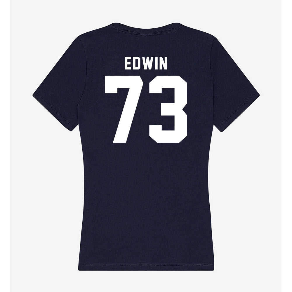 Georgia Tech - NCAA Football : Favour Edwin - Women's V-Neck T-Shirt-1