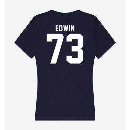 Georgia Tech - NCAA Football : Favour Edwin - Women's V-Neck T-Shirt-1