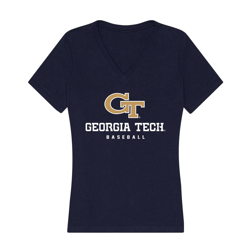 Georgia Tech - NCAA Baseball : Mason Patel - Women's V-Neck T-Shirt-0