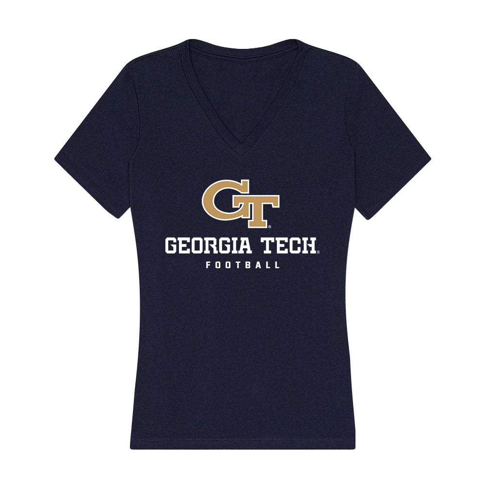 Georgia Tech - NCAA Football : Kealan Jones - Women's V-Neck T-Shirt-0