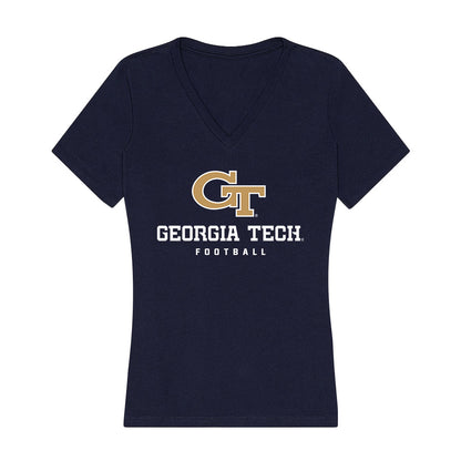 Georgia Tech - NCAA Football : Kealan Jones - Women's V-Neck T-Shirt-0