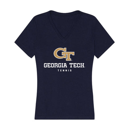 Georgia Tech - NCAA Men's Tennis : Krish Arora - Women's V-Neck T-Shirt-0