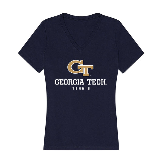 Georgia Tech - NCAA Men's Tennis : Krish Arora - Women's V-Neck T-Shirt-0