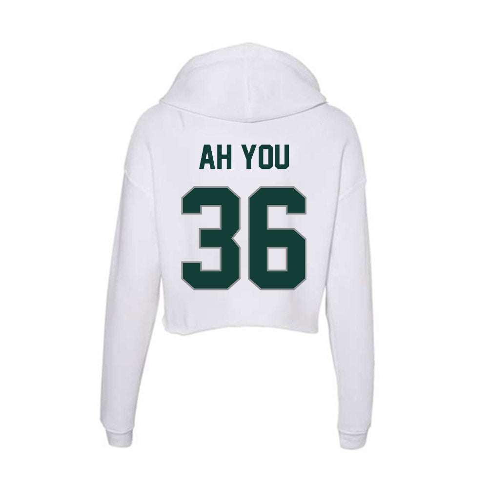 Michigan State - NCAA Football : Leonard Ah You - Women's Crop Fleece Hoodie-1