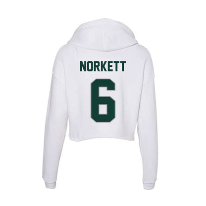 Michigan State - NCAA Men's Soccer : Charlie Norkett - Women's Crop Fleece Hooded Sweatshirt-1