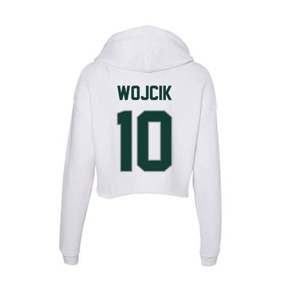 Michigan State - NCAA Men's Basketball : Denham Wojcik - Women's Crop Fleece Hoodie-1