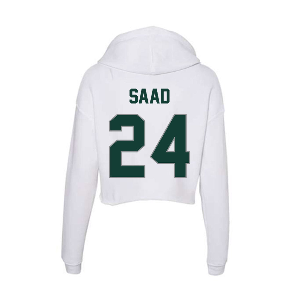 Michigan State - NCAA Men's Soccer : Mohamed Saad - Women's Crop Fleece Hooded Sweatshirt-1
