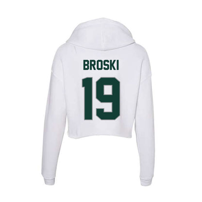 Michigan State - NCAA Baseball : Adam Broski - Women's Crop Fleece Hoodie-1