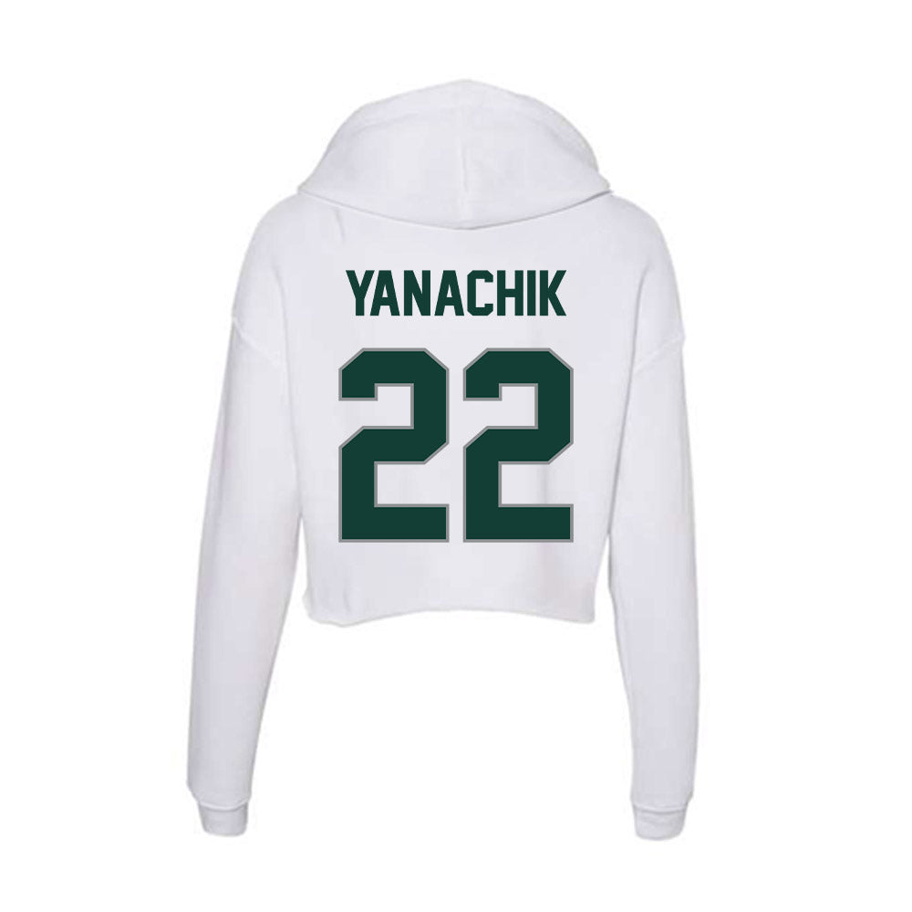 Michigan State - NCAA Football : Jack Yanachik - Women's Crop Fleece Hoodie-1