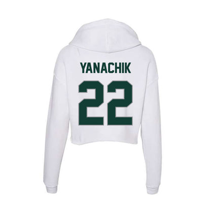 Michigan State - NCAA Football : Jack Yanachik - Women's Crop Fleece Hoodie-1