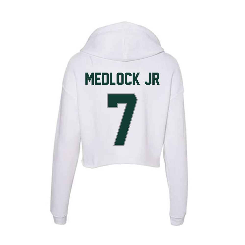 Michigan State - NCAA Men's Basketball : Carlos Medlock jr - Women's Crop Fleece Hooded Sweatshirt-1