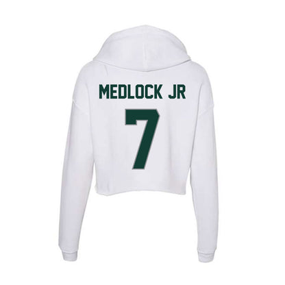 Michigan State - NCAA Men's Basketball : Carlos Medlock jr - Women's Crop Fleece Hooded Sweatshirt-1