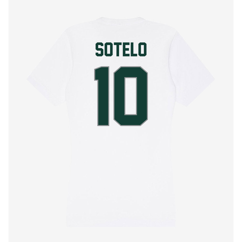 Michigan State - NCAA Women's Basketball : Ines Sotelo - Women's V-Neck T-Shirt-1