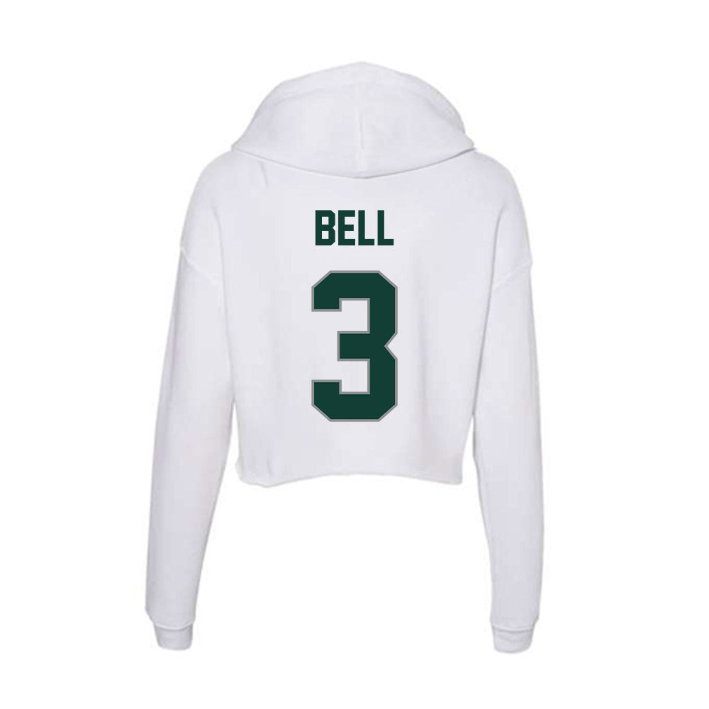 Michigan State - NCAA Football : Tre Bell - Women's Crop Fleece Hoodie-1