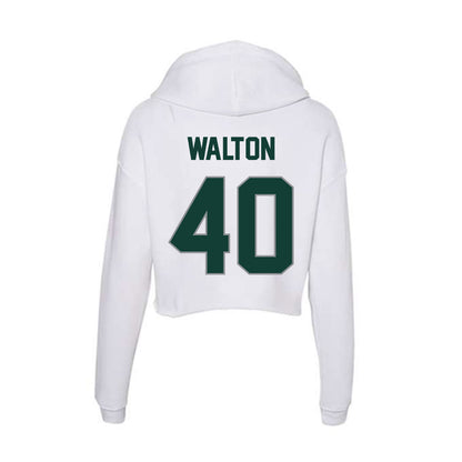 Michigan State - NCAA Men's Basketball : Brennan Walton - Women's Crop Fleece Hooded Sweatshirt-1