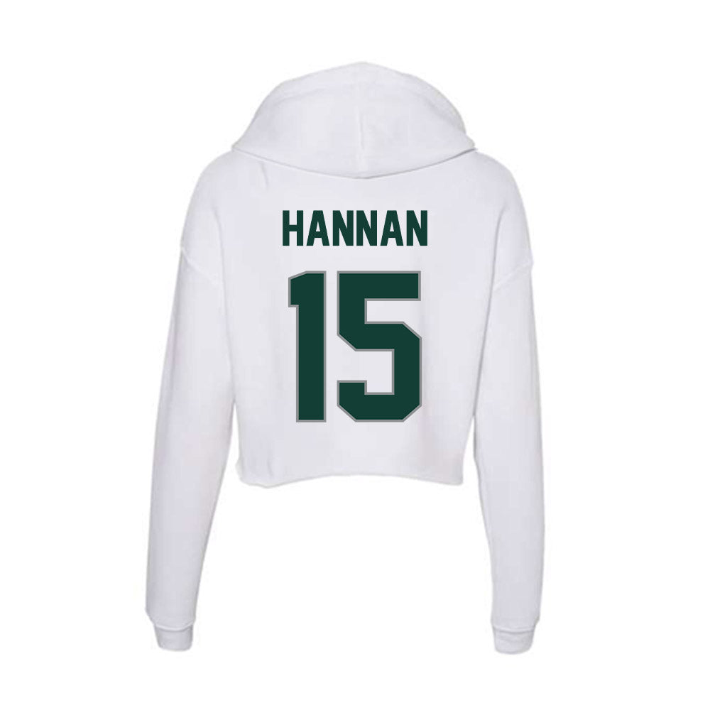Michigan State - NCAA Football : Leo Hannan - Women's Crop Fleece Hooded Sweatshirt-1