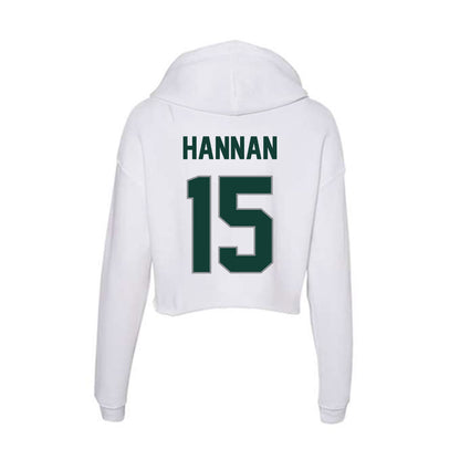 Michigan State - NCAA Football : Leo Hannan - Women's Crop Fleece Hooded Sweatshirt-1
