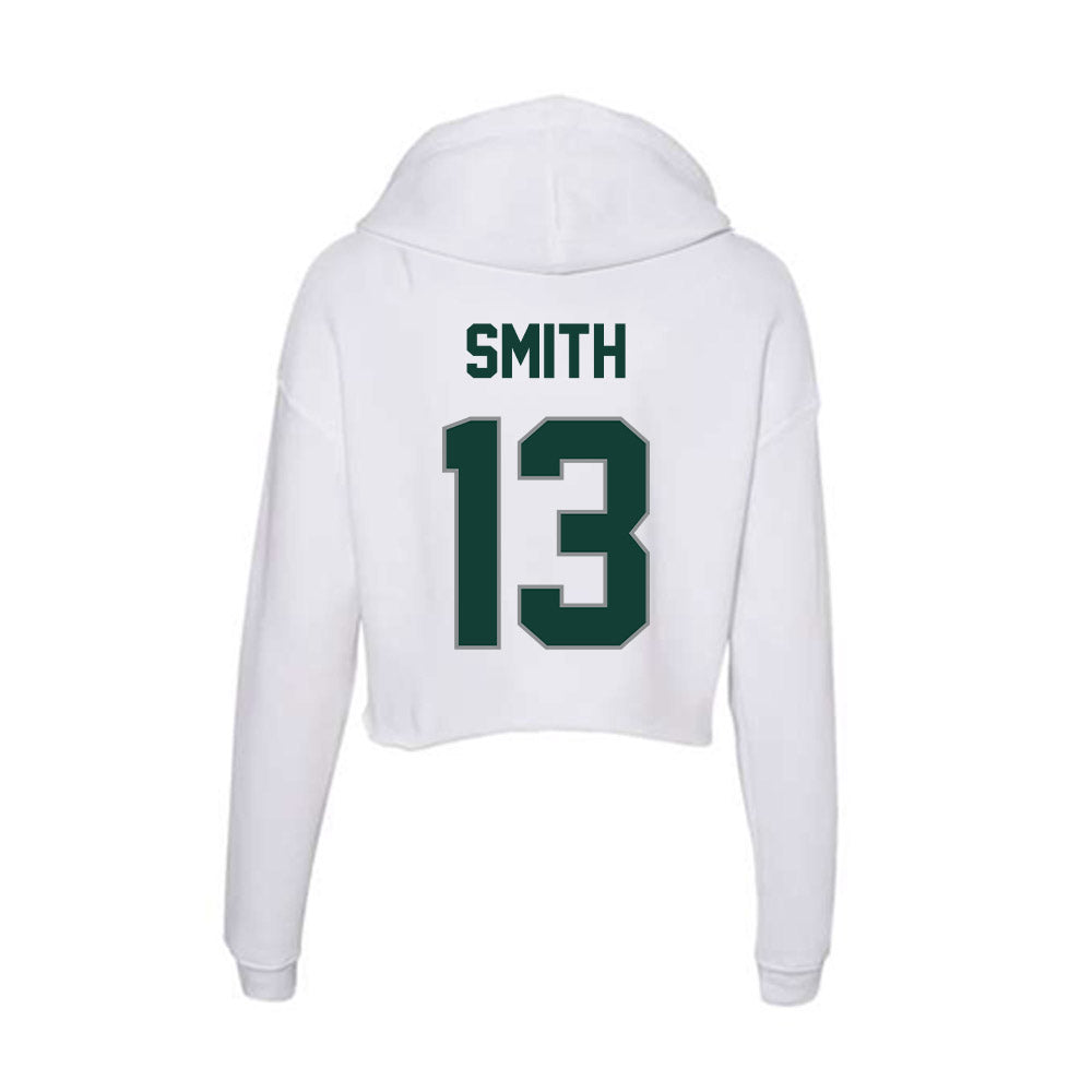 Michigan State - NCAA Football : Isaac Smith - Women's Crop Fleece Hoodie-1